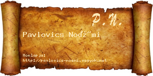 Pavlovics Noémi névjegykártya
